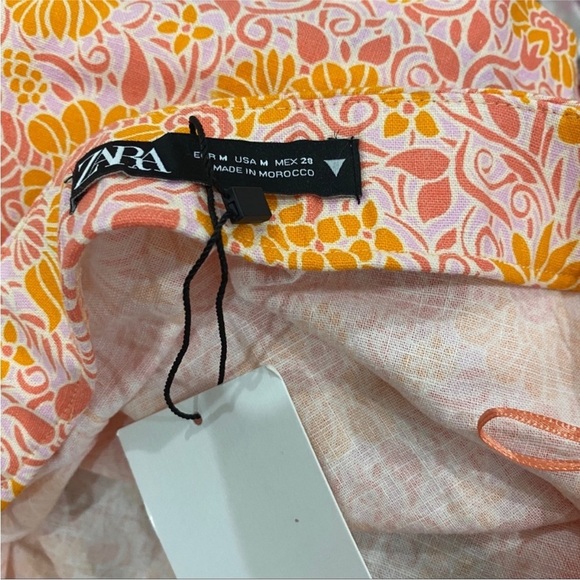 Zara mini skirt in peachy orange floral NWT - Picture 8 of 9